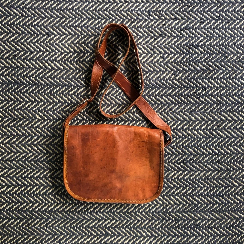 Leather Crossbody Saddle Bag NWOT